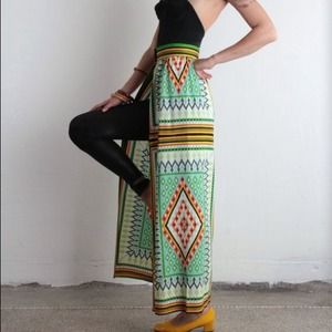 Vintage Maxi skirt open front and halter bodysuit