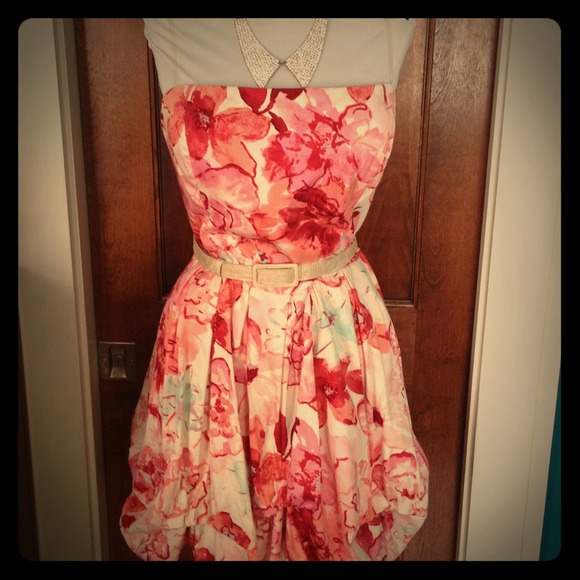 Charlotte Russe strapless flowered dress