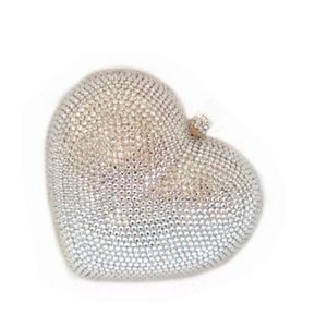 CZ Heart Shape Evening Bag