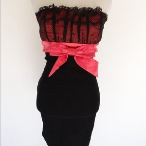 Strapless Bodycon Bow Dress
