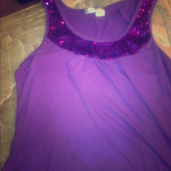 Purple sequin tanktop