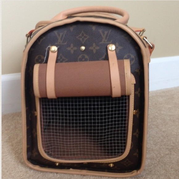 Louis Vuitton dog carrier!!