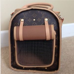 Louis Vuitton dog carrier!!