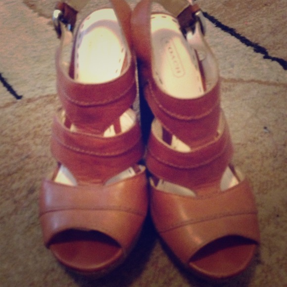 Cute n comfy Coach wedge sandals
