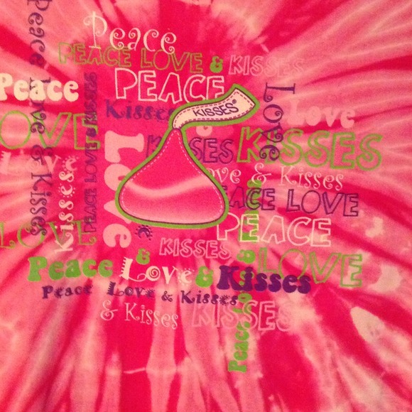 80 off Tops Hershey's Pink Tie Dyed Peace Love & Kisses Tee from