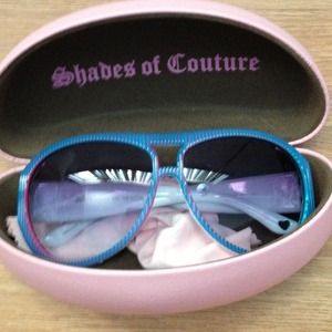 Authentic Blue and pink juicy sun glasses