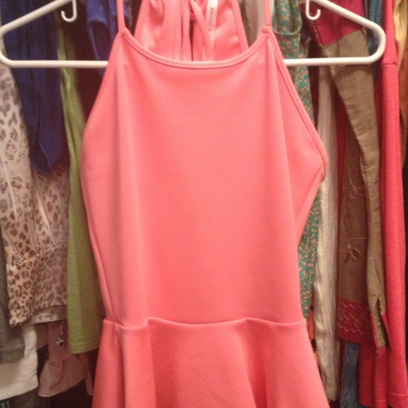 Pink peplum blouse