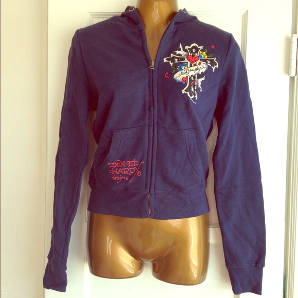 New Ed Hardy Sweatshirt Zipper Pull-up Size XS