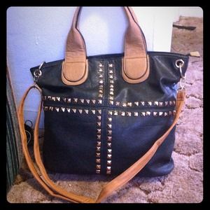 black studded big purse