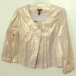 off Gold one button jacket by Fang. **NEW**