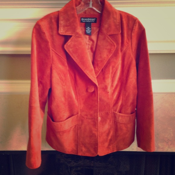SUMPTUOUS SUEDE BLAZER/JACKET IN ORANGE