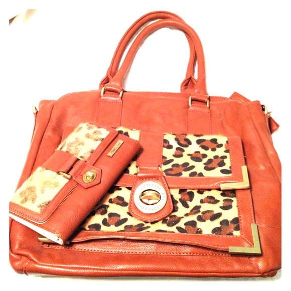 Nicole lee cheetah purse and wallet