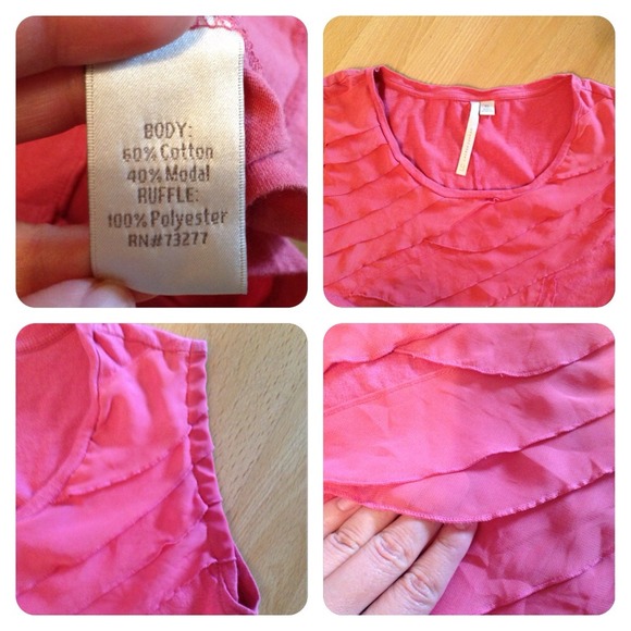 🚫Sold🚫Lauren Conrad tank sz XS. Pink w/ ruffles! - Picture 3 of 3