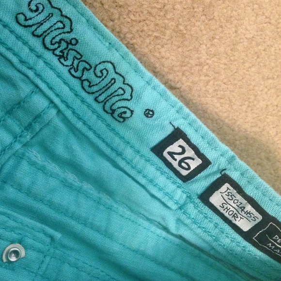 Turquoise Miss Me shorts - Picture 4 of 4