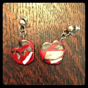 Handmade heart earrings