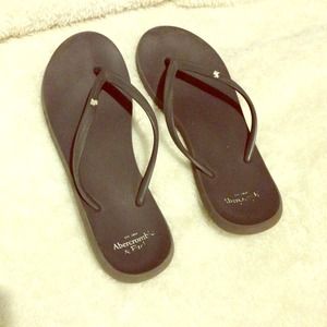 Dark gray Abercrombie flip flops