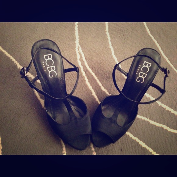 BCBG Paris- Black Satin Heels