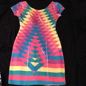 Colorful tribal print dress