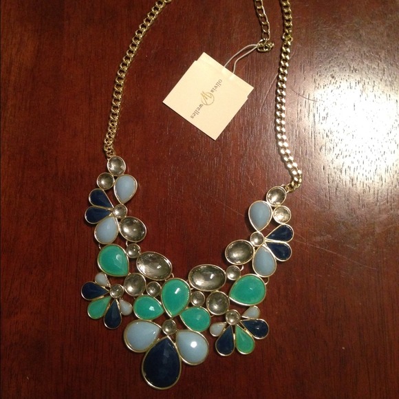 Blue, real, silver bauble necklace!