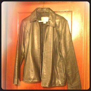 Black leather jacket