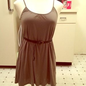 Olive green tank dress.