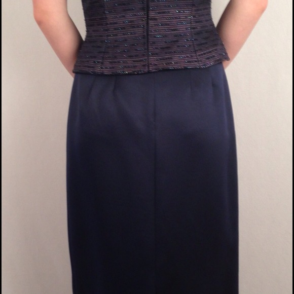 Navy Evening Skirt & Strapless Beaded Top - Picture 4 of 4