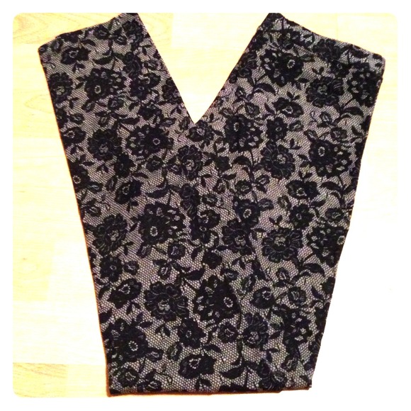 Flower lace print leggings