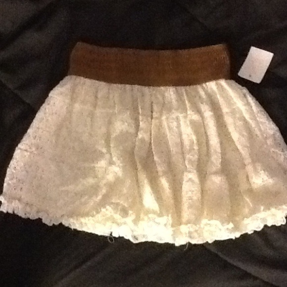 Brown and White Skirt