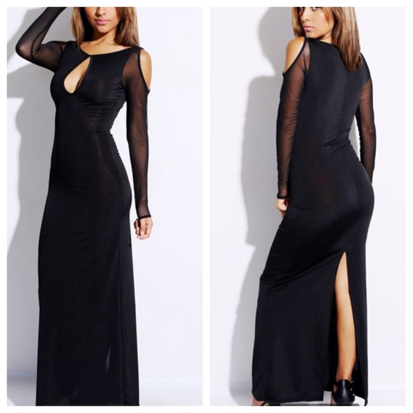 CLEARANCE sleeve long maxi dress SML bodycon - Picture 2 of 2