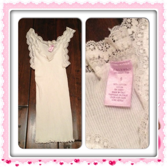 🚫SOLD🚫 Calypso St. Barth Lace Trim Tank Top