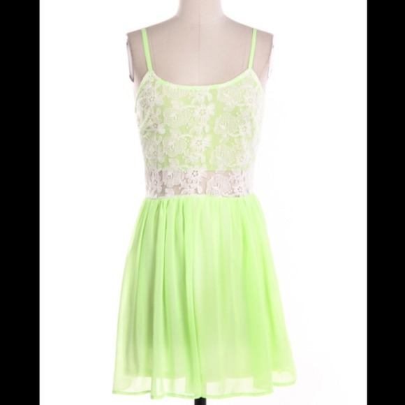 Neon Pink Lace Dress