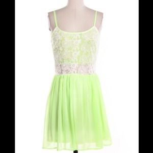 Neon Pink Lace Dress