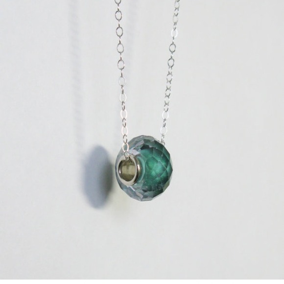 Necklace with Laguna Green CZ bead.