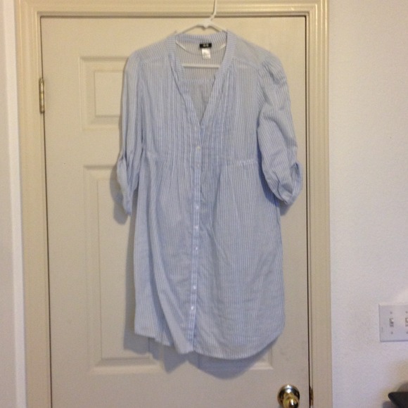 Pinned striped (blue and white) dress!