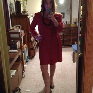 Gorgeous red orange silky dress