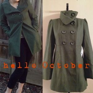 🍃🍂Hunter Green Pea Coat🍂🍃