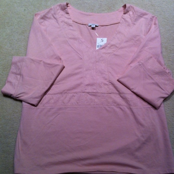 NWT J Jill 3/4 length pink shirt