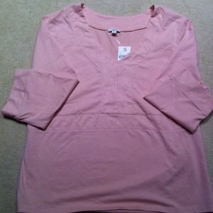 NWT J Jill 3/4 length pink shirt