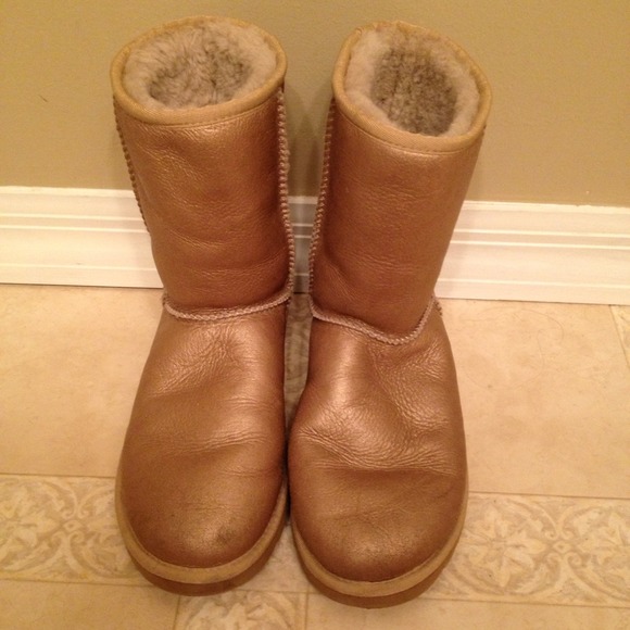 Real UGG classic metallic gold boot!