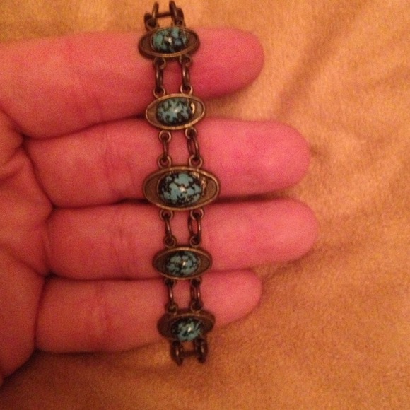 Turquoise bracelet and earrings
