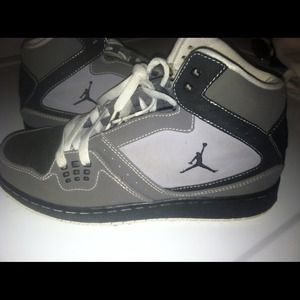 Grey/Black Jordans for women.