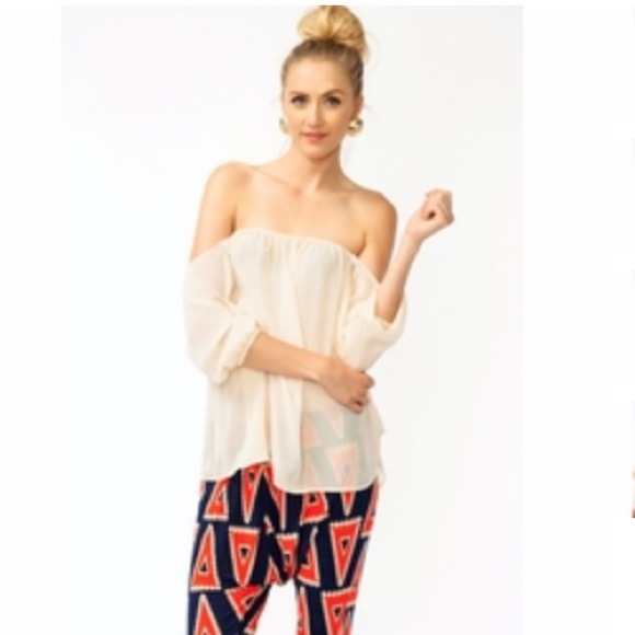 Chiffon off the shoulder top