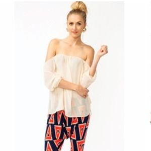 Chiffon off the shoulder top