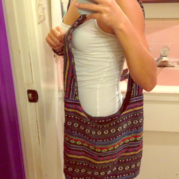 Over shoulder tribal pattern bag