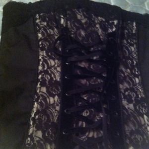 Black with white showing corset