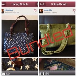 Denim bag and Green bag BUNDLE