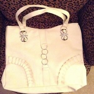 ⬆️SOLD⬆️ Large white tote/ handbag/book bag