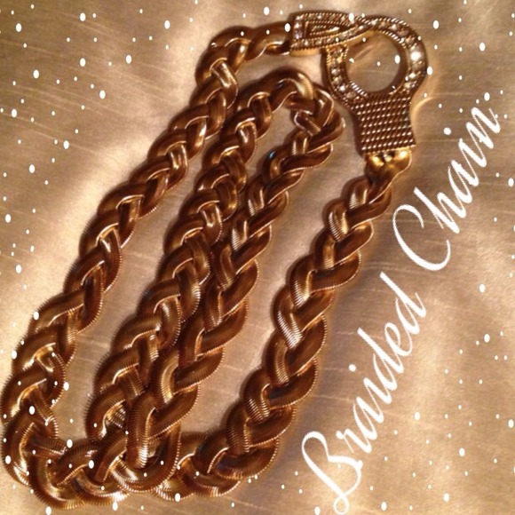 SOLD IN BUNDLE Gold and crystal braided belt - Picture 4 of 4