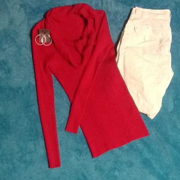 Hot pink cowlneck sweater