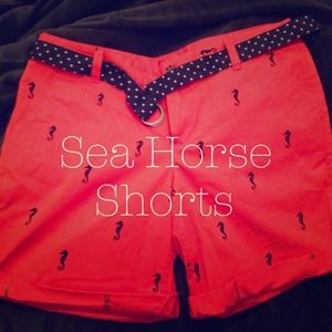 New! Never worn! Orange & Navy Seahorse shorts